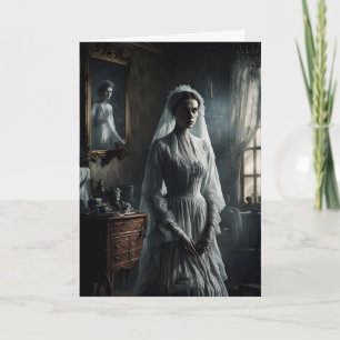 Ghost Bride and Mirror Halloween Card