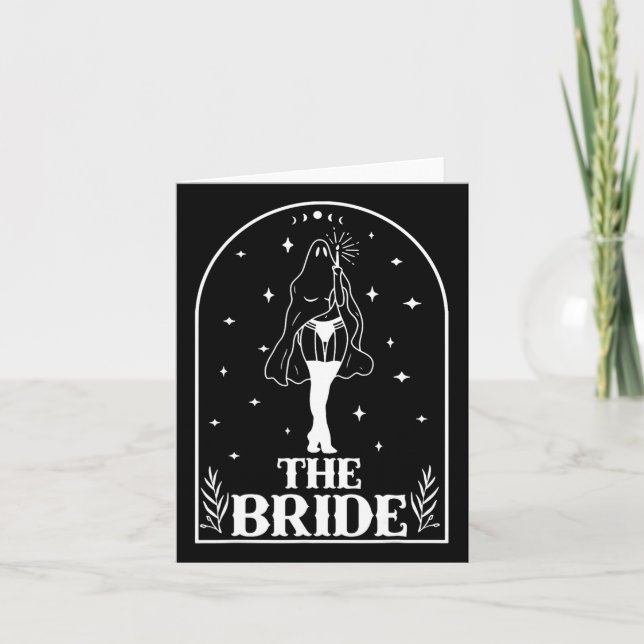 Ghost Bride Coven Gothic Halloween Wedding Bachelo Card (Front)