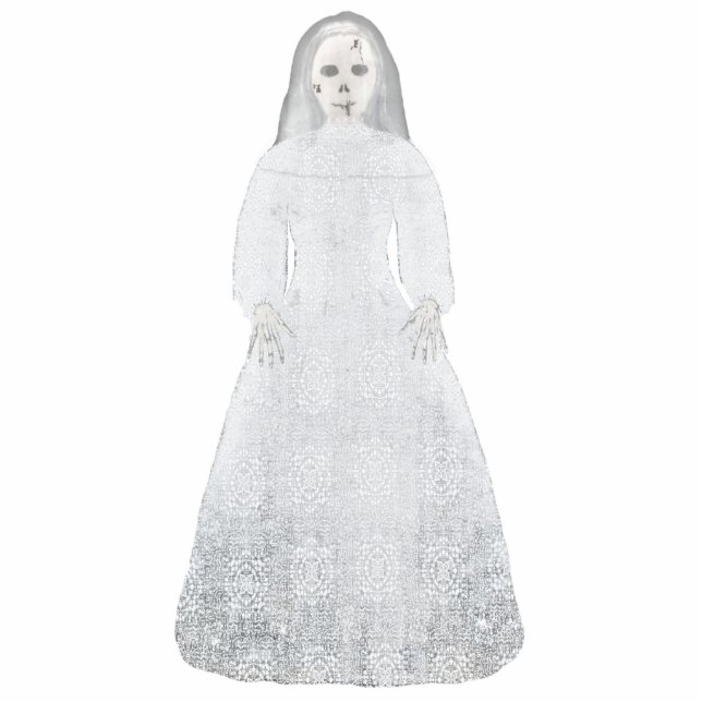 Ghost Bride Creepy Halloween Photo Sculpture (Front)