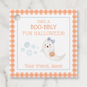 Ghost Bubbles Halloween Boo-bbly Trick or Treat F Favor Tags