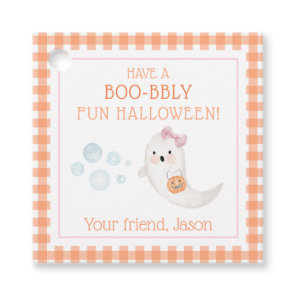 Ghost Bubbles Halloween Boo-bbly Trick or Treat  Favor Tags