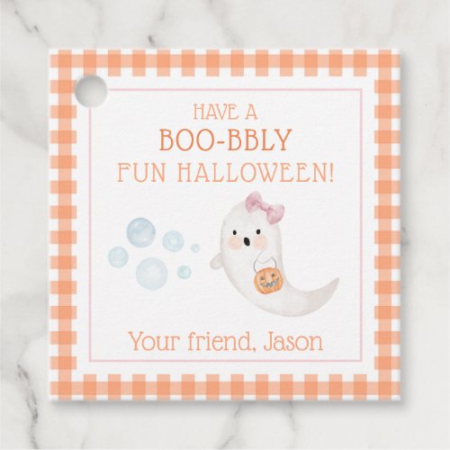 Ghost Bubbles Halloween Boo_bbly Trick or Treat  Favor Tags