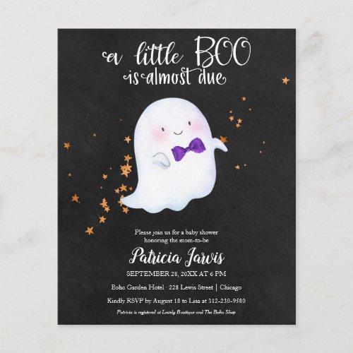 Ghost Budget Halloween Baby Shower Invitation