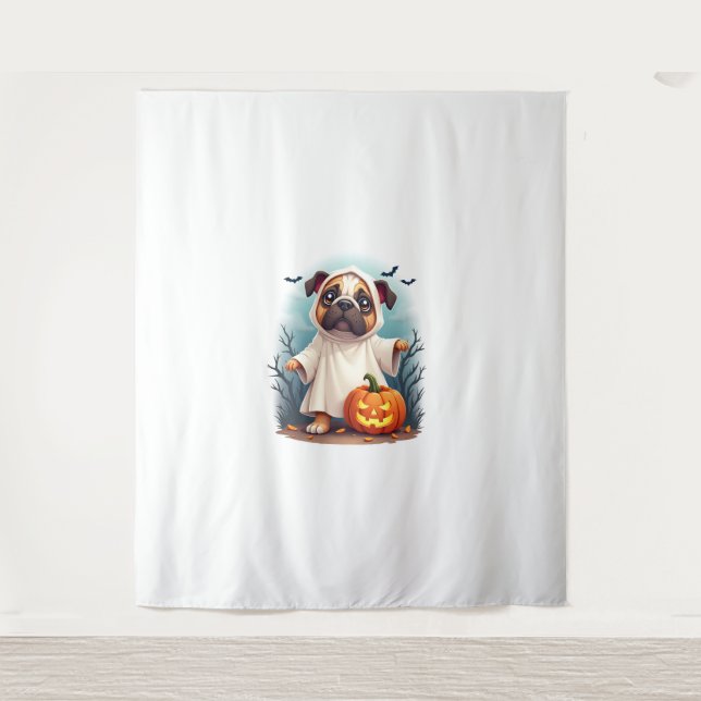 Ghost Bulldog Boo Tapestry (Front)