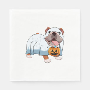 Ghost Bulldog Halloween Dog Napkins