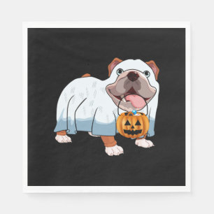 Ghost Bulldog Halloween Dog Napkins