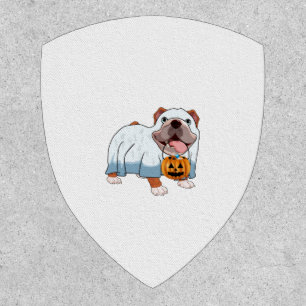 Ghost Bulldog Halloween Dog Patch