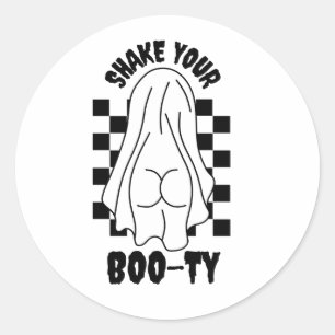 Ghost Butt Design – "Shake Your Boo-ty" Classic Round Sticker