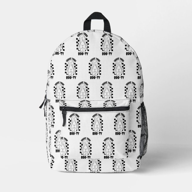 Ghost Butt Design – "Shake Your Boo-ty" Printed Backpack (Front)