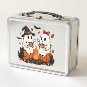 Ghost Campfire Halloween Metal Lunch Box