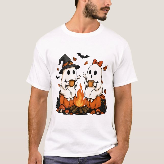 Ghost Campfire Halloween T-Shirt (Front)