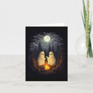 Ghost Camping Campfire Gothic Halloween Men Women Card