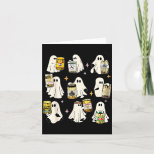 Ghost Canned Pickles Cute Ghost Pickle Jar Canning Card