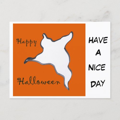 Ghost Cartoon Happy Halloween Cust Postcard