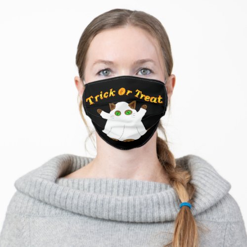 Ghost Cat Adult Cloth Face Mask