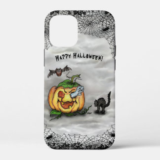 Ghost , Cat , Bat and Pumpkin , Happy Halloween! iPhone 12 Mini Case