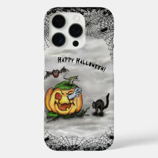 Ghost , Cat , Bat and Pumpkin , Happy Halloween! iPhone 16 Pro Case