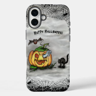 Ghost , Cat , Bat and Pumpkin , Happy Halloween! iPhone 16 Plus Case