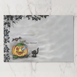 Ghost , Cat , Bat and Pumpkin , Happy Halloween! Paper Pad