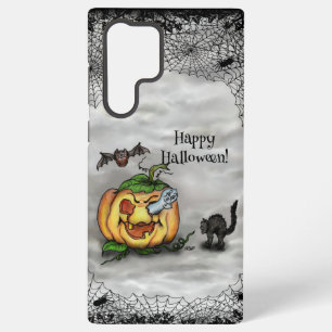 Ghost , Cat , Bat and Pumpkin , Happy Halloween! Samsung Galaxy S22 Ultra Case
