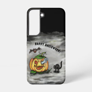 Ghost , Cat , Bat and Pumpkin , Happy Halloween! Samsung Galaxy S22 Case