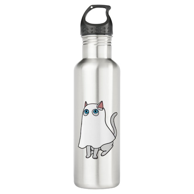Ghost Cat Classic T-Shirt_1 Stainless Steel Water Bottle (Front)