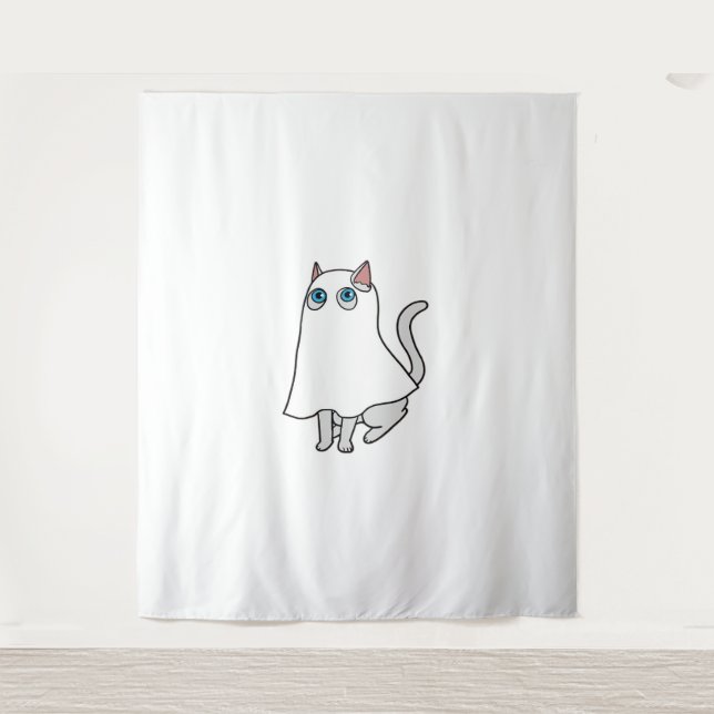 Ghost Cat Classic T-Shirt_2 Tapestry (Front)