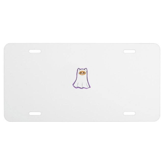 ghost cat Classic T-Shirt_3 License Plate (Front)