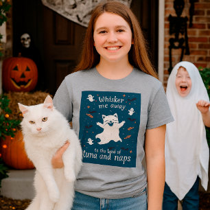 Ghost Cat Funny Quote Spooky Cute Cat T-Shirt