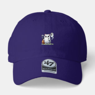 Ghost Cat Golf Pumpkin Halloween. Tank Top 47 Brand Hat