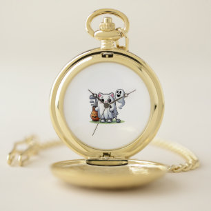 Ghost Cat Golf Pumpkin Halloween. Tank Top Pocket Watch