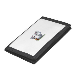 Ghost Cat Golf Pumpkin Halloween. Tank Top Tri-fold Wallet