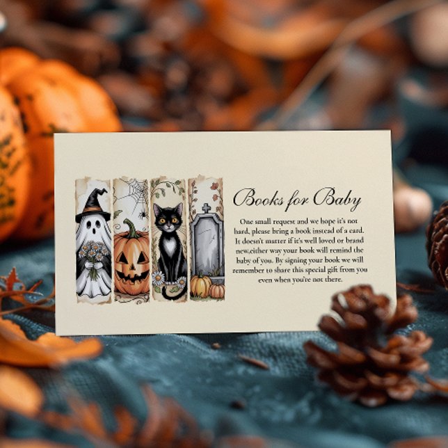 Ghost Cat Gothic Halloween Diapper Raffle Enclosure Card (Creator Uploaded)
