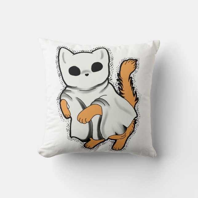 Ghost cat is ready to haunt Pillow (Front)