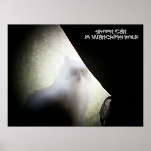 Ghost Cat Is Watching You Poster