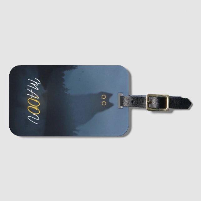 Ghost Cat Luggage Tag (Front Horizontal)