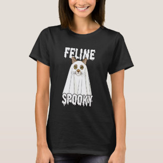Ghost Cat Meme, Feline Spooky, Pun, Funny Cute Hal T-Shirt