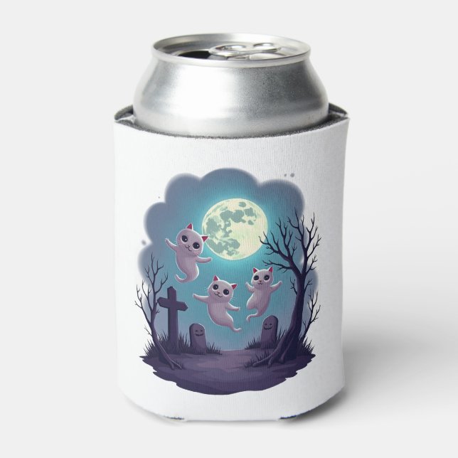 Ghost Cat Parade Can Cooler (Can Front)