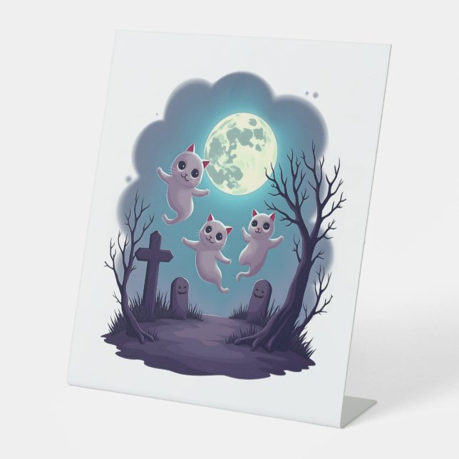 Ghost Cat Parade Pedestal Sign (Front)