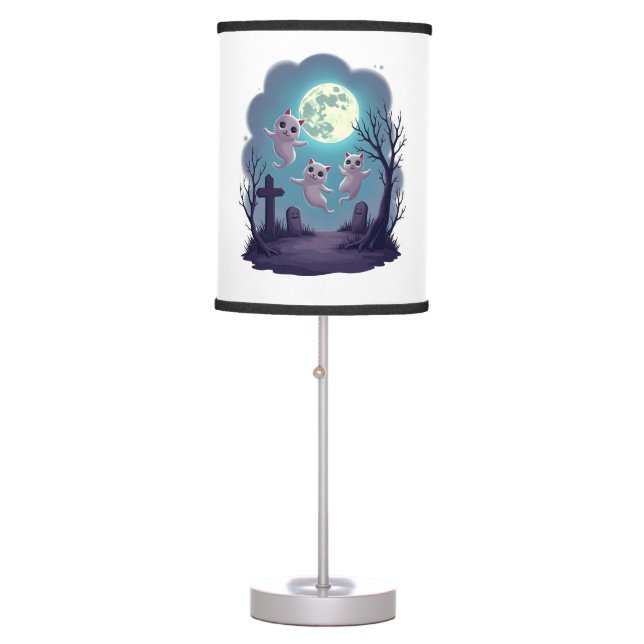 Ghost Cat Parade Table Lamp (Front)