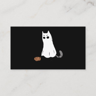 Ghost Cat Pumpkin Halloween Business Card
