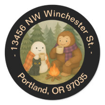Ghost, Cat & Sasquatch - Return Address Label
