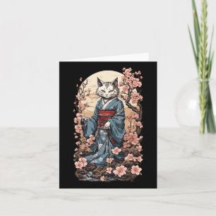 Ghost Cat With Kimono Japanese Yokai Folklore Desi Card