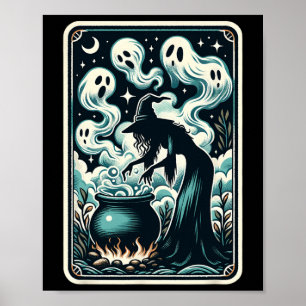 Ghost Cauldron Gothic Supernatural Tarot Card Poster