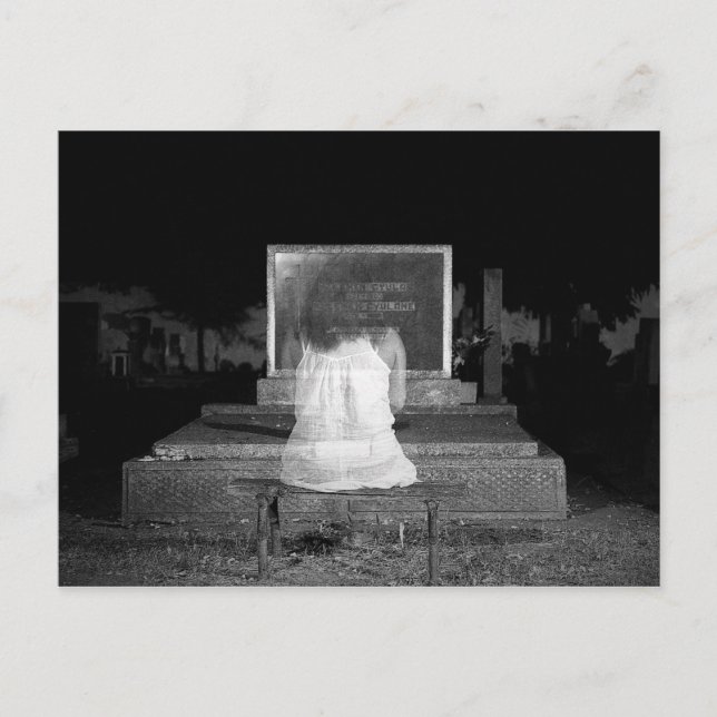Ghost Cemetery Dark Horror Halloween Postcard (Front)