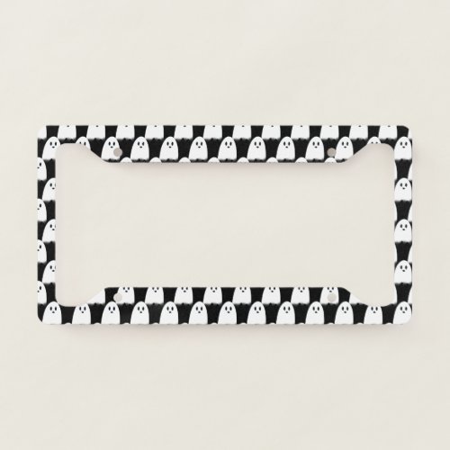 Ghost Checkerboard License Plate Frame