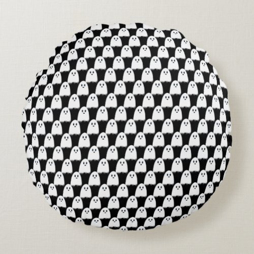 Ghost Checkerboard Round Pillow