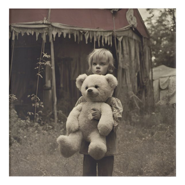 Ghost Child at the Abandoned Vintage Circus Tent Acrylic Print (Front)