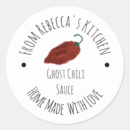 Ghost Chili Homemade Hot Sauce Classic Round Sticker