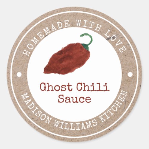 Ghost Chili Sauce Label  Homemade  Red Chili